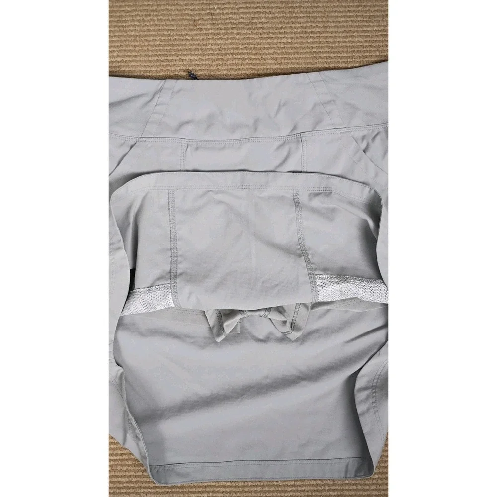 Patagonia Strider Skort Tech Fitz Roy Trout Log Adjustable Cinch Sides Gray Sz L